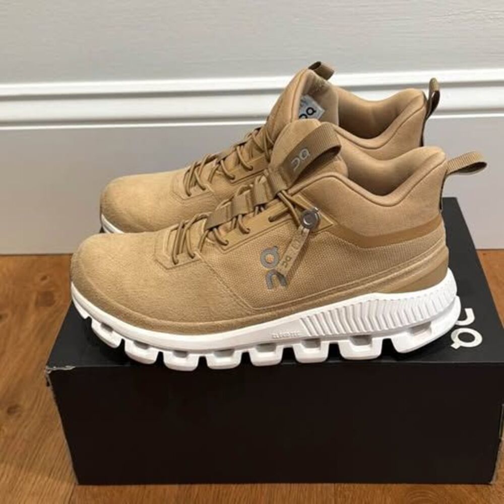 On Cloud Hi 5 Women’s 6.5 Dune Tan Beige Sneakers | NEW | Original Box